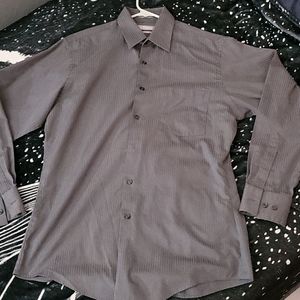 Van Heusen fitted Grey striped dress shirt